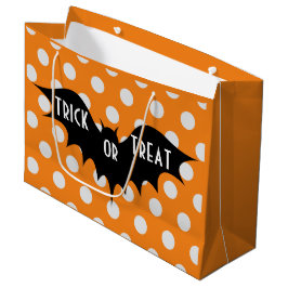 Halloween-Trick oder Orangenpolka-Punkte Große Geschenktüte