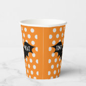 Halloween-Trick oder Orangenpolka-Punkte Pappbecher (Rechts)
