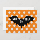 Halloween-Trick oder Orangenpolka-Punkte Postkarte (Vorne/Hinten)