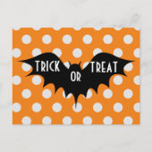 Halloween-Trick oder Orangenpolka-Punkte Postkarte (Vorderseite)