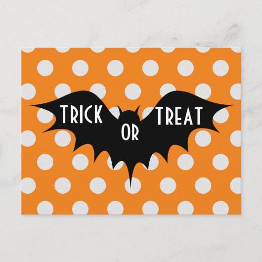 Halloween-Trick oder Orangenpolka-Punkte Postkarte (Vorderseite)