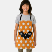 Halloween-Trick oder Orangenpolka-Punkte Schürze (Insitu)