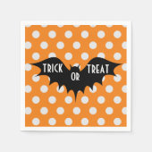 Halloween-Trick oder Orangenpolka-Punkte Serviette (Vorderseite)