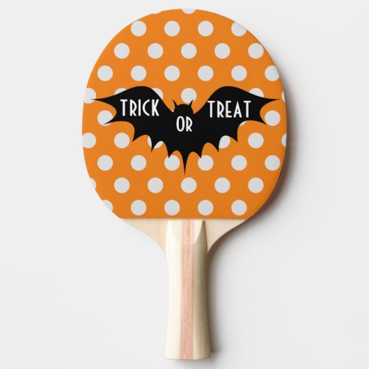 Halloween-Trick oder Orangenpolka-Punkte Tischtennis Schläger (Vorderseite)