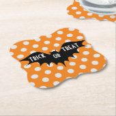 Halloween-Trick oder Orangenpolka-Punkte Untersetzer (angewinkelt)