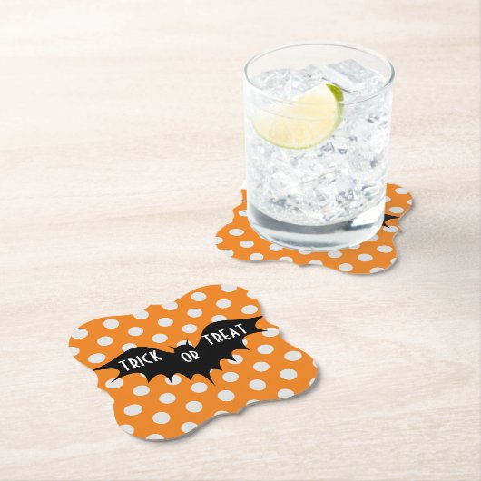 Halloween-Trick oder Orangenpolka-Punkte Untersetzer (Vor Ort)
