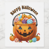 Halloween Trick oder Pail & Candy Weinetikett (Einzelnes Label)