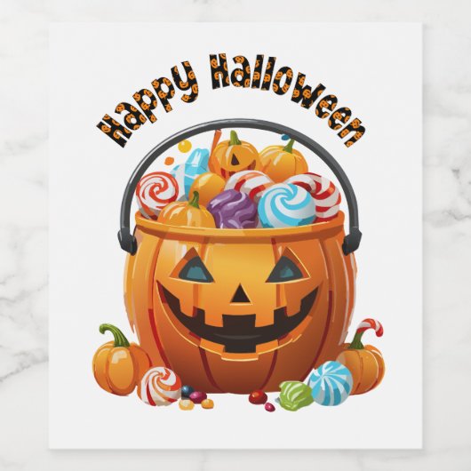 Halloween Trick oder Pail & Candy Weinetikett (Einzelnes Label)
