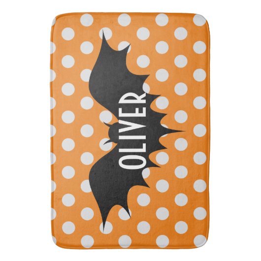 Halloween-Trick oder personalisierte Monogramm beh Badematte (Vorderseite Vertikal)