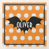 Halloween-Trick oder personalisierte Monogramm beh Glasuntersetzer (Vorderseite)