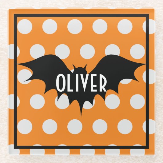 Halloween-Trick oder personalisierte Monogramm beh Glasuntersetzer (Vorderseite)