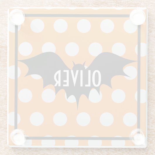 Halloween-Trick oder personalisierte Monogramm beh Glasuntersetzer (Rückseite)