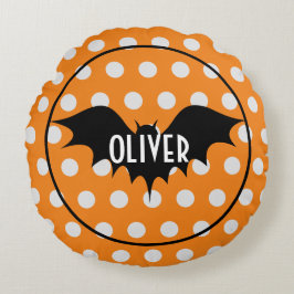 Halloween-Trick oder personalisierte Monogramm beh Rundes Kissen