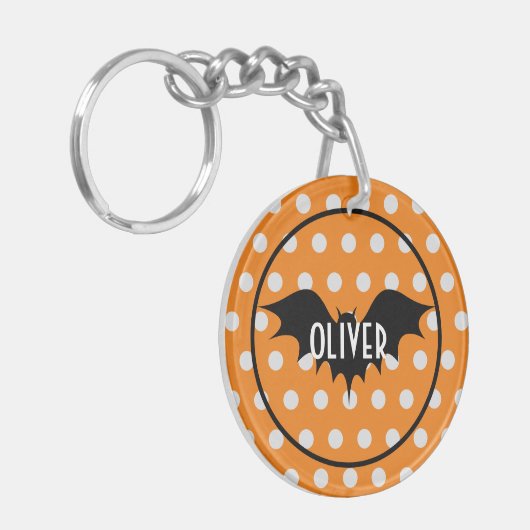 Halloween-Trick oder personalisierte Monogramm beh Schlüsselanhänger (Vorderseite links)