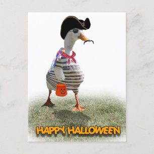 Halloween-Trick oder Piratenente Postkarte