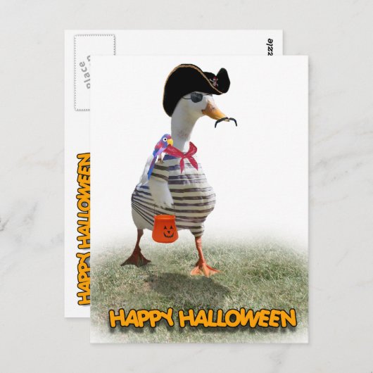 Halloween-Trick oder Piratenente Postkarte (Vorne/Hinten)