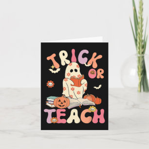 Halloween Trick oder Teach Retro Blumenghost-Teach Karte