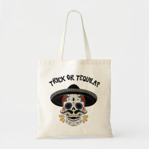 Halloween Trick oder Tequila Sugar Skull Sombrero Tragetasche