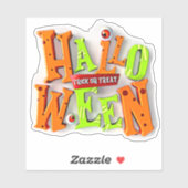 Halloween Trick oder Treat, 3D Blockeffekt, Aufkleber (Blatt)