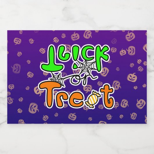 Halloween Trick oder Treat Alkoholflaschenetikett (Einzelnes Label)
