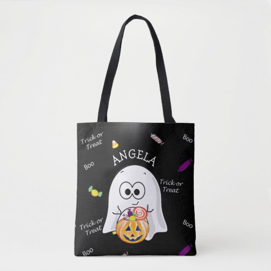Halloween Trick oder Treat Bag mit Ghost & Pumpkin Tasche (Vorderseite)