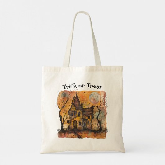 Halloween Trick oder Treat Bag mit Spuk Haus Tragetasche (Rückseite)