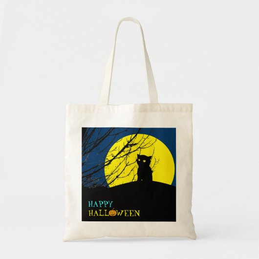 Halloween Trick oder Treat Bag:Schwarze Katze Tragetasche (Vorne)