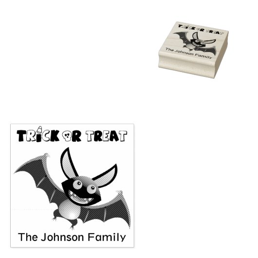 Halloween Trick oder Treat Bat Gummistempel (Stempel)