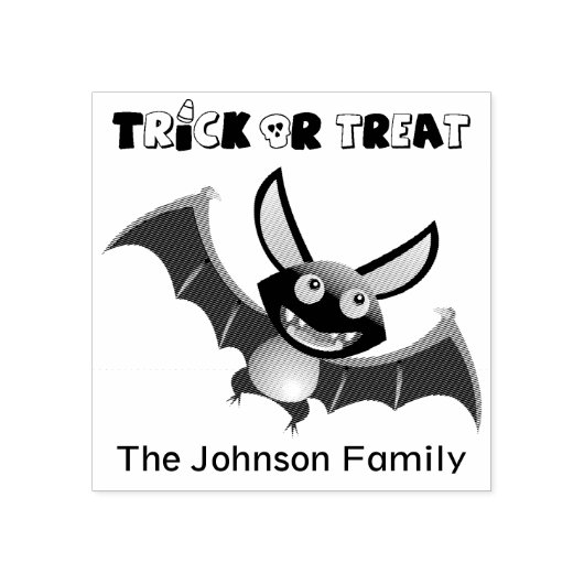 Halloween Trick oder Treat Bat Gummistempel (Prägung)