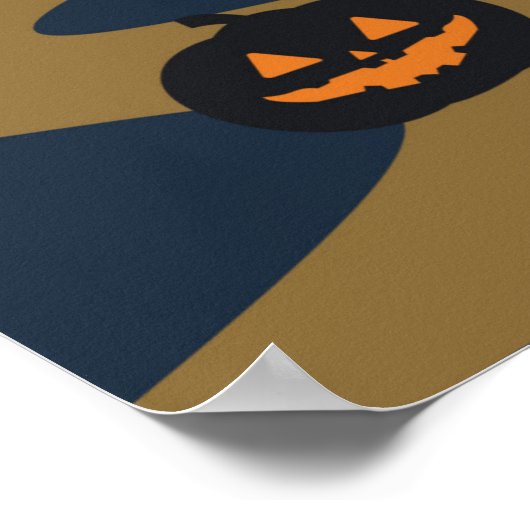 Halloween Trick oder Treat Black Cat and Skull Poster (Ecke)