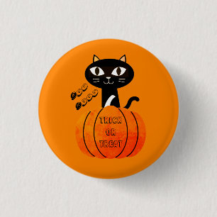 Halloween Trick oder Treat Black Cat Niedlich Spoo Button