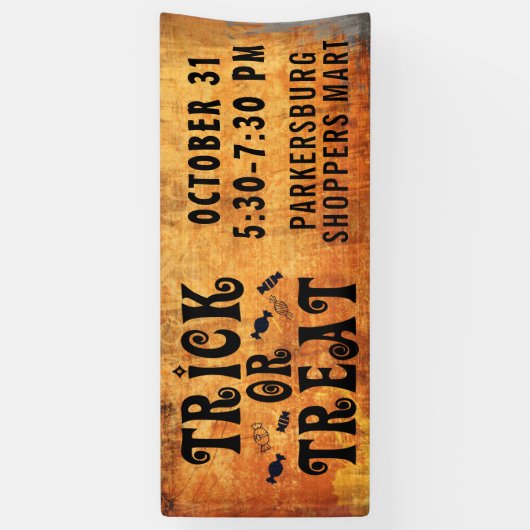 Halloween TRICK ODER TREAT Black Orange Banner (Vertikal)