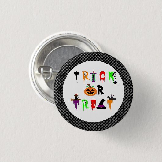 Halloween Trick oder Treat Button-Abzeichen Button (Vorne & Hinten)