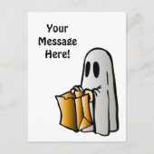 Halloween Trick oder Treat Candy Ghost Postkarte (Vorderseite)