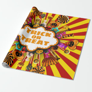 Halloween Trick oder Treat Candy und Süßigkeiten. Geschenkpapier