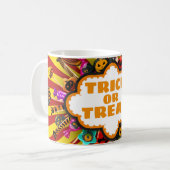 Halloween Trick oder Treat Candy und Süßigkeiten. Kaffeetasse (Vorderseite Links)