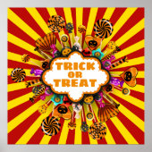 Halloween Trick oder Treat Candy und Süßigkeiten.  Poster (Vorne)
