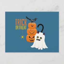 Halloween Trick oder Treat Cat Spaß Postkarte