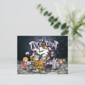 Halloween Trick oder Treat Children Postkarte (Stehend Vorderseite)