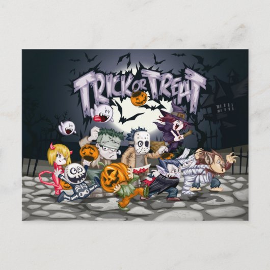 Halloween Trick oder Treat Children Postkarte (Vorderseite)