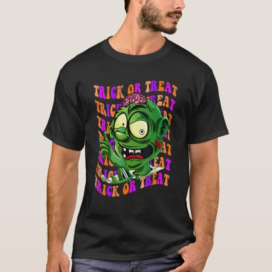 Halloween Trick oder Treat Cool Zombie Halloween T-Shirt (Vorderseite)