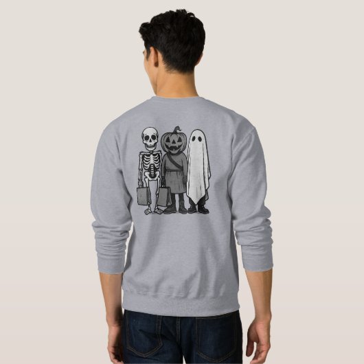 Halloween-Trick oder Treat-Crew Sweatshirt (Schwarz voll)