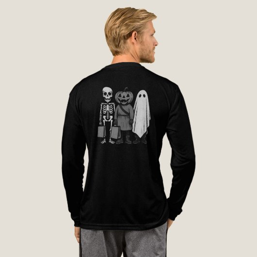 Halloween-Trick oder Treat-Crew Tri-Blend Shirt (Voller Rücken)