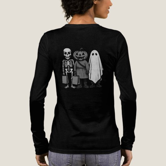 Halloween-Trick oder Treat-Crew Tri-Blend Shirt (Rückseite)