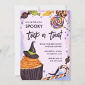 Halloween Trick oder Treat Cupcake Einladung (Vorderseite)