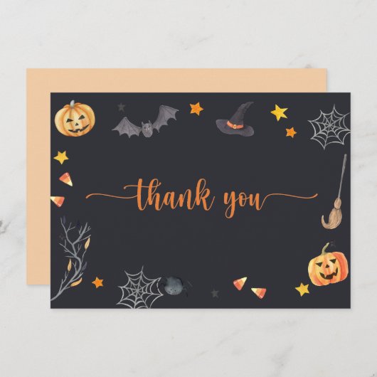 Halloween Trick oder Treat Dankeskarte (Vorne/Hinten)