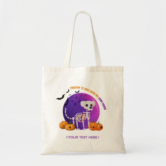 Halloween Trick oder Treat Dog Candy Tote Bag Tragetasche (Vorne)