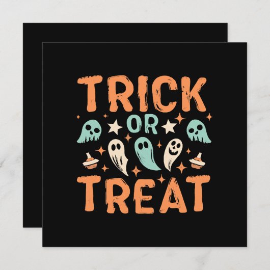 Halloween Trick oder Treat Einladung (Vorne/Hinten)