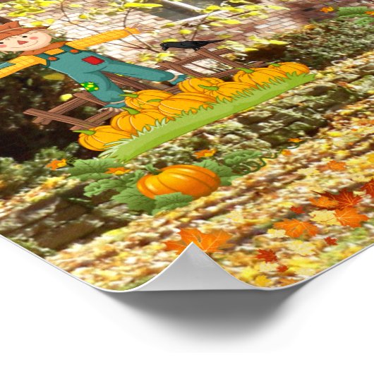 Halloween Trick oder Treat Fall Pumpkins Collage Poster (Ecke)