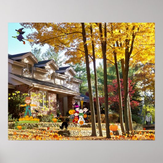 Halloween Trick oder Treat Fall Pumpkins Collage Poster (Vorne)